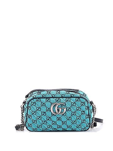 Gucci GG Marmont Shoulder Bag Diagonal Quilted GG Canvas with Leather Small (view 1)