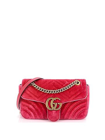 Gucci GG Marmont Flap Bag Matelasse Velvet Small (view 1)
