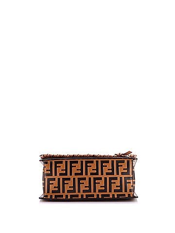 Fendi Kan I F Shoulder Bag Whipstitch Zucca Embossed Leather Medium (view 2)
