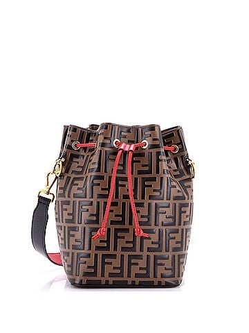 Fendi Mon Tresor Bucket Bag Zucca Embossed Leather Small (view 1)