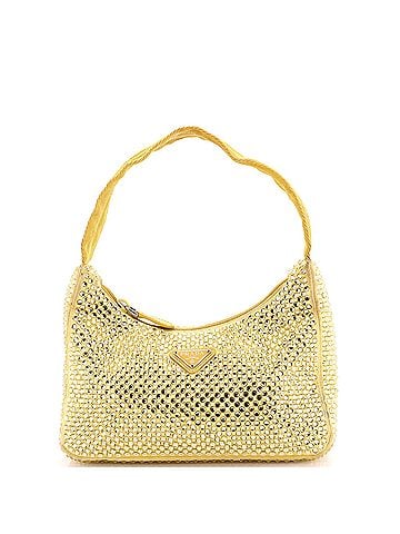 Prada Re-Edition 2000 Hobo Crystal Embellished Satin Mini (view 1)