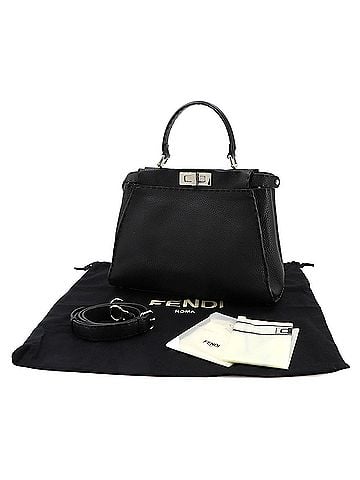 Fendi Fendi Selleria Peekaboo Regular 2-way Hand/Shoulder Handbag, Leather, Black, 8BN290 (view 2)