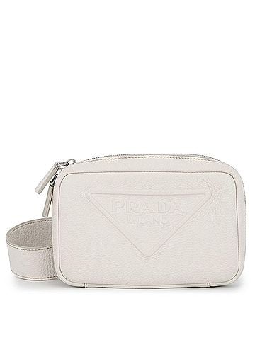 Prada Prada Vitello Daino Small Belt Bag, Soft Leather, White, Handbag (view 1)