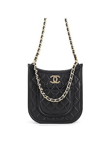 Chanel Chanel Chain Shoulder Bag Matelassé Coco Mark Hobo Lambskin AS4532 CHANEL 2-way Black Handbag Women's (view 1)