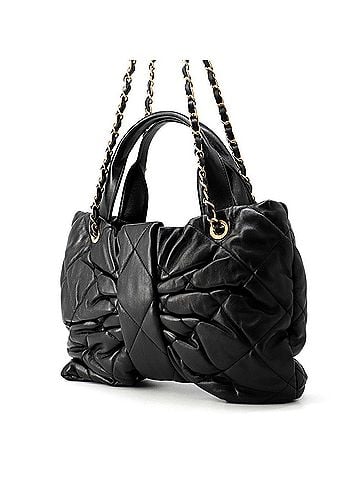 Chanel Chanel Matelassé Handbag, Coco Mark, Ribbon Bow, Lambskin, AS5851, Black, 2-way. (view 2)