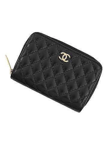 Chanel Chanel Wallet/Coin Case Matelassé Coco Mark Lambskin AP5378 CHANEL Wallet Black WALLET (view 1)