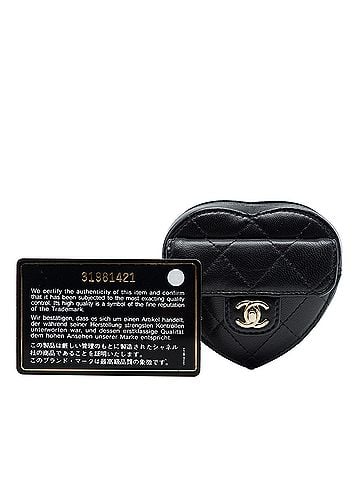 Chanel Lambskin CC In Love Heart Zipped Arm Coin Purse (view 2)