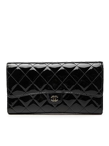 Chanel CC Quilted Patent Classic Flap Long Wallet (view 1)