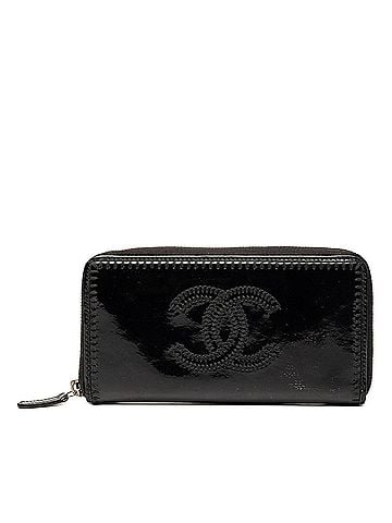 Chanel CC Patent Stitched Long Wallet (view 1)
