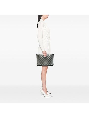 Chanel Large Quilted Metallic Lambskin O Case Clutch (view 2)