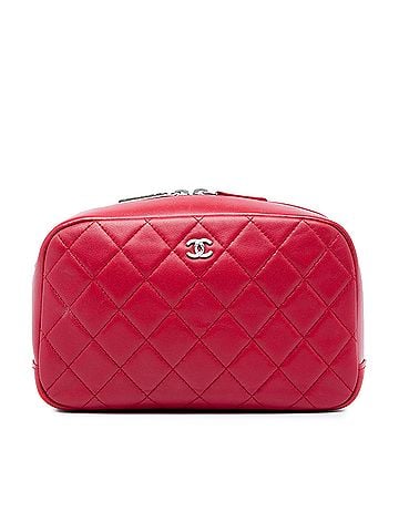 Chanel Medium Quilted Lambskin Curvy Cosmetic Pouch (view 1)