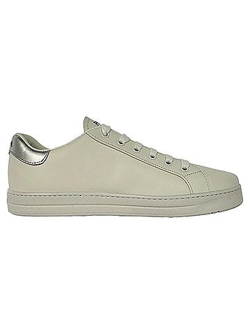 Prada Prada Prada Logo Low-Top Sneakers in White Leather (view 1)