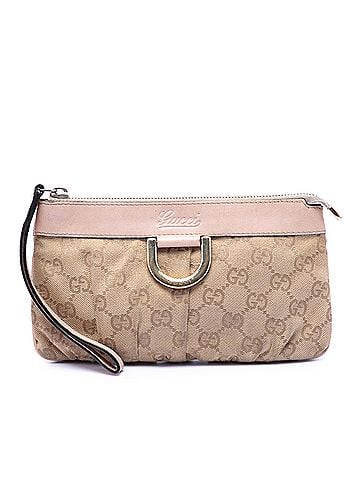 Gucci GG Canvas Abbey D Ring Wristlet Pouch (view 1)