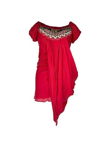Temperley LONDON Temperley London Embellished Neckline Mini Dress in Pink Silk (view 1)
