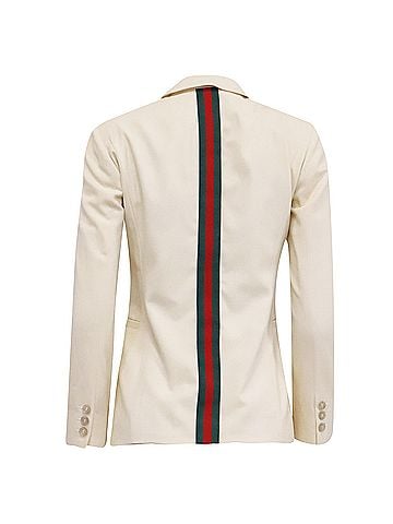 Gucci Gucci Single-breasted Blazer in White Wool (view 2)