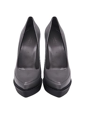 Gucci Gucci Pointed Platform Pumps in Grey Leather (view 2)