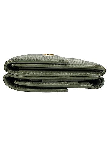 Chanel Chanel Tri-Fold Compact Wallet in Olive Leather (view 2)