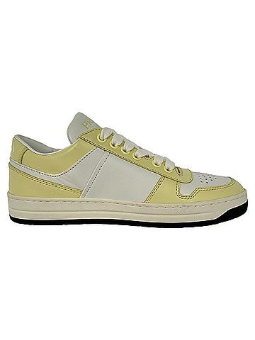 Prada Prada Downtown Low-Top Sneakers in Yellow and White Leather (view 1)