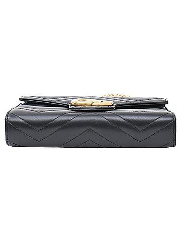Gucci Gucci GG Marmont 2.0 Chain on Wallet in Black Leather (view 2)