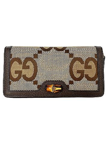Gucci Gucci Diana Jumbo GG Zip-Around Wallet in Beige Canvas (view 1)