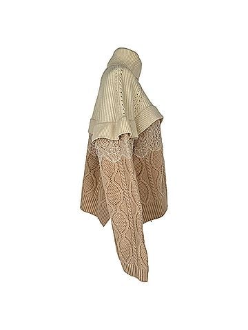Fendi Fendi Color-Block Turtleneck Sweater in Beige Wool (view 2)