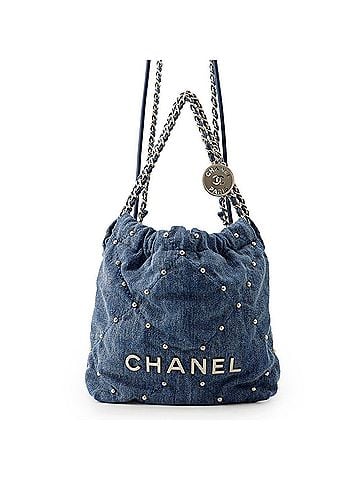 Chanel Chanel handbag CHANEL 22 Mini Denim AS3980 2-way shoulder bag women's (view 1)