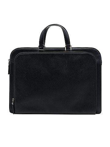 Prada Saffiano Cuir Travel Front Zip Pocket Briefcase (view 1)
