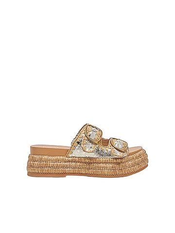 Dolce Vita Women's Wanika Sandal in Platinum Crackled Leather (view 1)