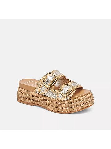 Dolce Vita Women's Wanika Sandal in Platinum Crackled Leather (view 2)