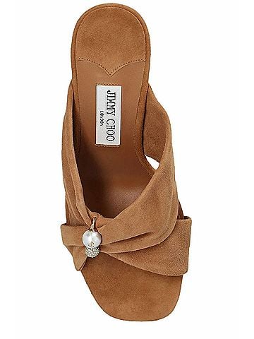 Jimmy Choo Women's Rafi 85 Heeled Mules in Suede Toffee (view 2)