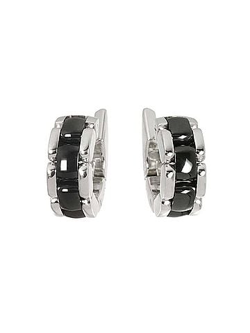 Chanel Chanel Ultra Pierced Earrings, 18K White Gold (WG), Black Ceramic, 750. (view 1)