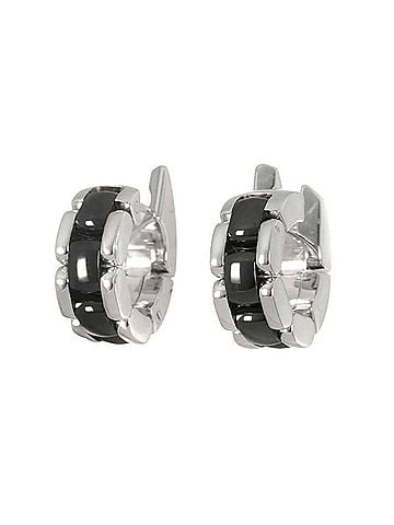 Chanel Chanel Ultra Pierced Earrings, 18K White Gold (WG), Black Ceramic, 750. (view 2)