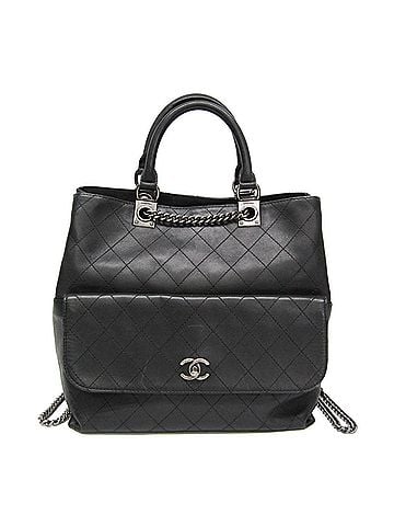 Chanel Urban Luxury Quilted Calfskin Black Leather Backpack Bag (view 1)