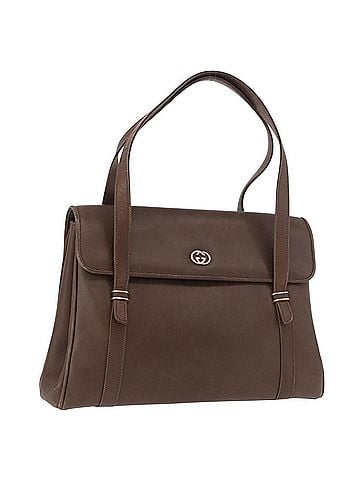 Gucci Vintage Leather Brown Leather Tote Bag Bag (view 1)