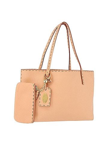 Fendi Selleria Carla Leather Orange Leather Tote Bag Bag (view 1)
