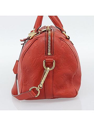 Louis Vuitton Speedy Bandouliere Monogram Empreinte Leather Red Leather Handbag (view 2)