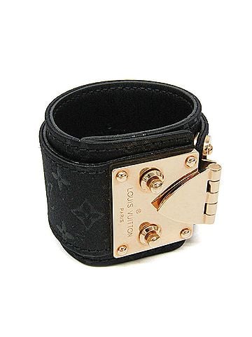 Louis Vuitton S Lock Damier Vernis Black Satin Bracelet Jewelry (view 1)