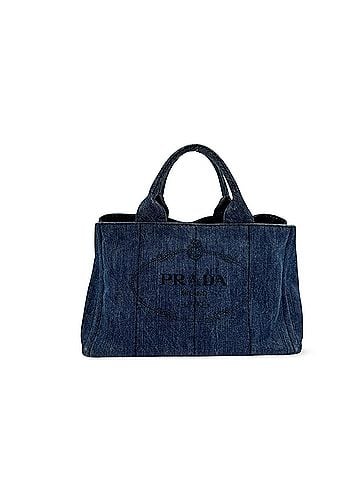 Prada Canapa Denim Blue Denim_Jeans Tote Bag Bag (view 1)