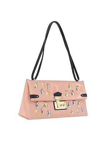 Louis Vuitton Sac Triangle Embellished Glazed Calfskin Pink Leather Handbag (view 1)