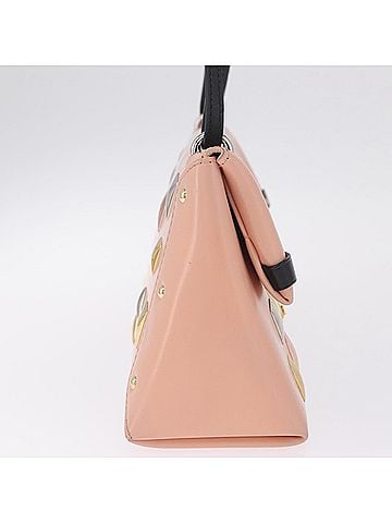 Louis Vuitton Sac Triangle Embellished Glazed Calfskin Pink Leather Handbag (view 2)