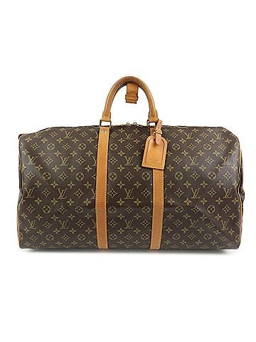 Louis Vuitton Keepall Monogram Canvas Brown Canvas Travel Bag Bag (view 1)
