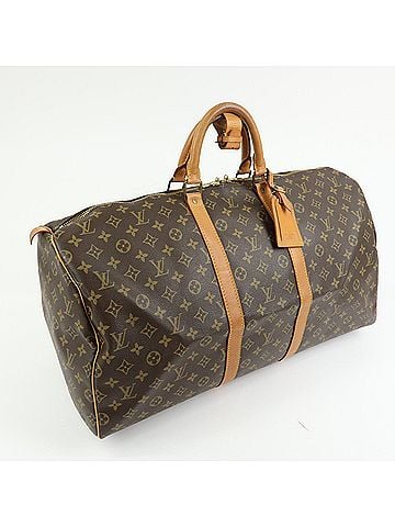 Louis Vuitton Keepall Monogram Canvas Brown Canvas Travel Bag Bag (view 2)