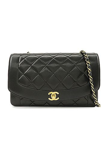 Chanel Vintage Diana Flap Quilted Lambskin Black Leather Shoulder Bag Bag (view 1)
