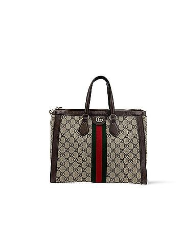 Gucci Ophidia Top Handle Gg Coated Canvas Brown Canvas Tote Bag Bag (view 1)