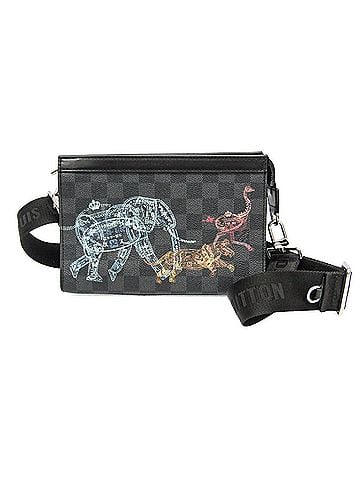 Louis Vuitton Gaston Wearable Limited Edition Wild Animals Damier Graphite Black Canvas Crossbody Bag Bag (view 1)
