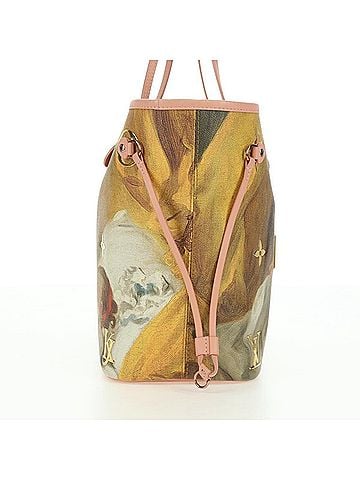 Louis Vuitton Neverfull Nm Limited Edition Jeff Koons Fragonard Print Canvas Pink Canvas Tote Bag Bag (view 2)