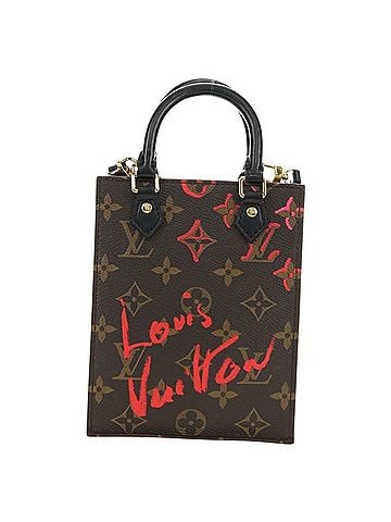 Louis Vuitton Petit Sac Plat Limited Edition Fall In Love Monogram Canvas Brown Canvas Handbag (view 1)