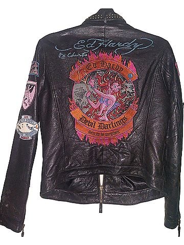 Ed Hardy Ed Hardy Leather Jacket (view 2)