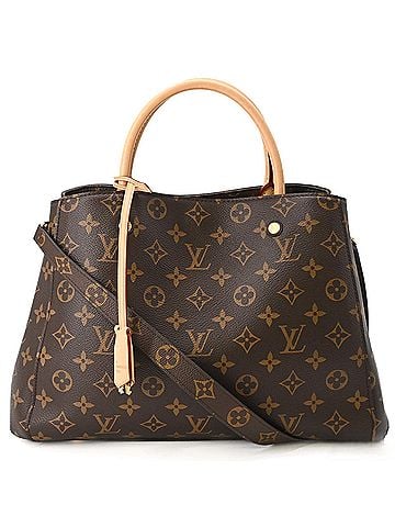 Louis Vuitton LOUIS VUITTON Montaigne MM Shoulder Handbag, Monogram Canvas, Brown, M41056 (view 1)