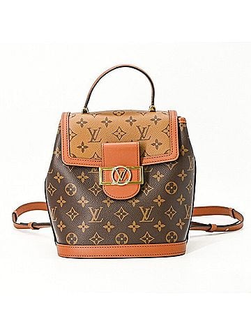 Louis Vuitton LOUIS VUITTON Monogram Reverse Dauphine Backpack, Canvas, Women's, Brown, M45142 (view 1)